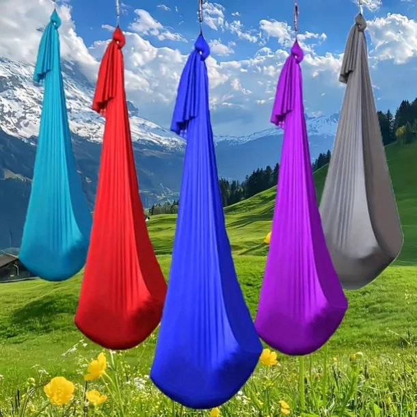 Adjustable Elastic 100*280cm Indoor Outdoor Fabric Hammock for Yoga, Camping, Picnic - Swing Hammock