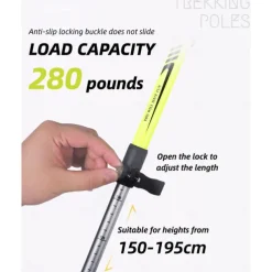 Adjustable Folding Telescopic Hiking Cane, Aluminum Alloy Lock Cane Hiking Outdoor Aluminum Crutches