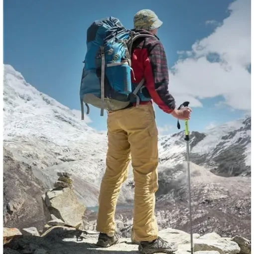 Adjustable Folding Telescopic Hiking Cane, Aluminum Alloy Lock Cane Hiking Outdoor Aluminum Crutches