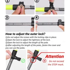 Adjustable Folding Telescopic Hiking Cane, Aluminum Alloy Lock Cane Hiking Outdoor Aluminum Crutches