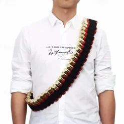 Adjustable 12/20GA Shell Holder Bandolier Belt - Tactical Hunting Ammo Carrier with 50 Round Capacity