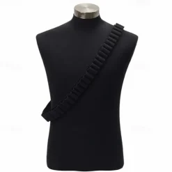 Adjustable 12/20GA Shell Holder Bandolier Belt - Tactical Hunting Ammo Carrier with 50 Round Capacity
