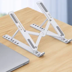 Adjustable Laptop Stand - Foldable, Portable Aluminum Alloy Stand, Breathable and Lightweight, Compatible Laptops, and Tablets