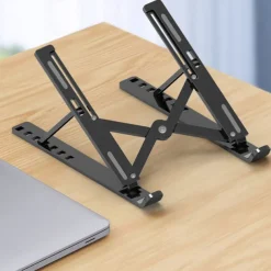 Adjustable Laptop Stand - Foldable, Portable Aluminum Alloy Stand, Breathable and Lightweight, Compatible Laptops, and Tablets