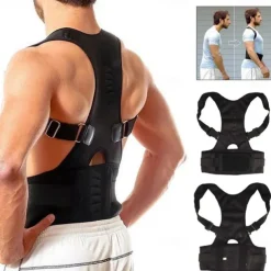 Adjustable Magnetic Posture Corrector Corset Adult Back Brace Support Belt Shoulder Orthopedic Vest Black Color