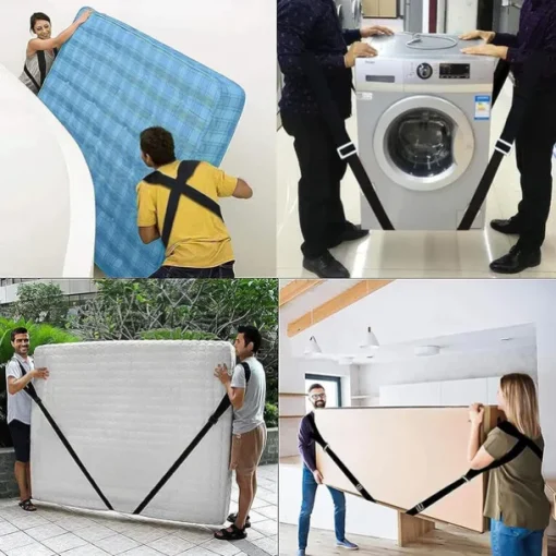 Adjustable Moving Straps, Furniture Moving Straps Lifting Straps for 2 Movers Shoulder Lifting and Moving System for Move Furniture, Appliances, Mattresses, Heavy Objects up to 800 lbs