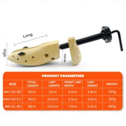 Adjustable 1pcs Unisex Shoe Stretcher Wooden Shoes Tree Shaper Rack,Wood Flats Pumps Boots Expander Trees