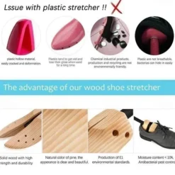 Adjustable 1pcs Unisex Shoe Stretcher Wooden Shoes Tree Shaper Rack,Wood Flats Pumps Boots Expander Trees