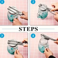 Adjustable Stainless Steel Jar Opener & Lid Opener Manual Can Opener Easy Grip Jar Can Opener Kitchen Accessory for Weak Hands Ideal for Home & Outdoor Use - Metal No Power Re