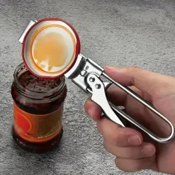 Adjustable Stainless Steel Jar Opener & Lid Opener Manual Can Opener Easy Grip Jar Can Opener Kitchen Accessory for Weak Hands Ideal for Home & Outdoor Use - Metal No Power Re