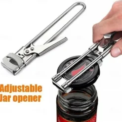 Adjustable Stainless Steel Jar Opener, Gripper Tight Lid Opener for Seniors with Arthritis and Kids, Multifunctional Jam Bottle Opener Tool for Kitchen, Easy Twist Can Opener