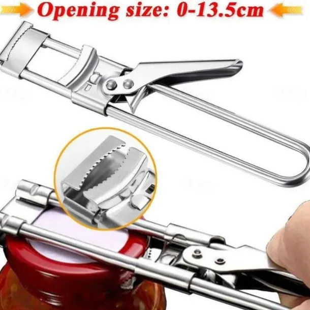 Adjustable Stainless Steel Jar Opener, Gripper Tight Lid Opener for Seniors with Arthritis and Kids, Multifunctional Jam Bottle Opener Tool for Kitchen, Easy Twist Can Opener