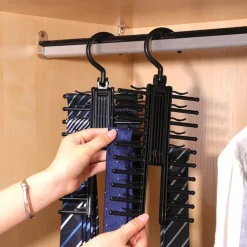 Adjustable Tie Storage Rack 360 Degree Rotating Household Tie Shelf Belt Silk Scarf Artifact Cabinet Organizer Hangers