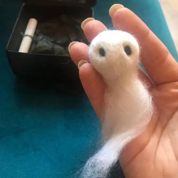 Adopt A Ghost, Halloween Gift Cute Ghost Little Felt Ghost Box with Tiny Scroll, Felt Ghost Gift Box, Cute Ghost Matchbox Gift, Ghost Ornament for Friends Family