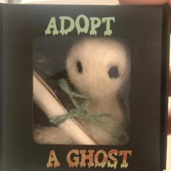 Adopt A Ghost, Halloween Gift Cute Ghost Little Felt Ghost Box with Tiny Scroll, Felt Ghost Gift Box, Cute Ghost Matchbox Gift, Ghost Ornament for Friends Family