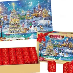Advent Calendar 2025 Christmas Jigsaw Puzzles Xmas Snowy Night Puzzle 24 Parts 1008 Pieces Puzzles for Adults Teens Kids Jigsaw Puzzles, Christmas Puzzles Xmas Gift