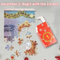 Advent Calendar 2025 Jigsaw Puzzles - 24 Boxes 1008 Pieces Puzzles Countdown to Christmas, Christmas Gifts Stocking Stuffers, Christmas Decorations Christmas Puzzle for Adults Kids, Xmas Gift