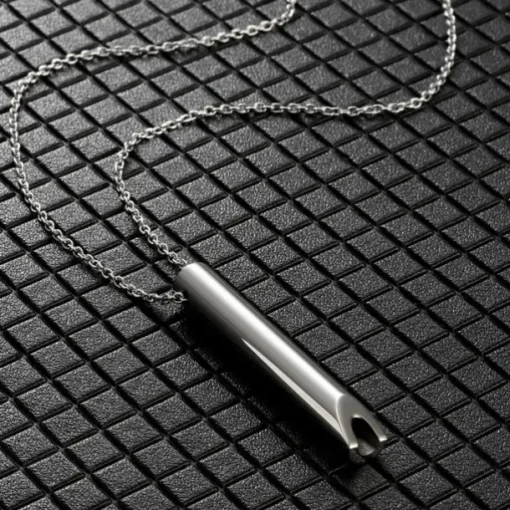 Aerosolry Breathlace,Stainless Steel Pendant Necklace Whistle for Meditation, Mindfulness, Breathing Techniques, Stress Relief, and Anxiety Reduction during Yoga