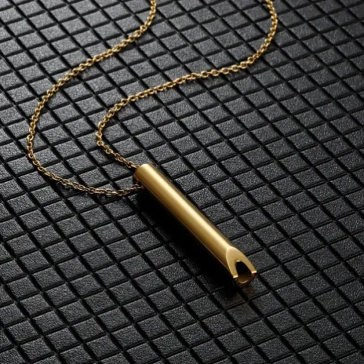 Aerosolry Breathlace,Stainless Steel Pendant Necklace Whistle for Meditation, Mindfulness, Breathing Techniques, Stress Relief, and Anxiety Reduction during Yoga