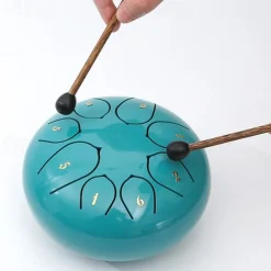 Alloy Steel Tongue Drum 6 Inch 8 Notes Hand Drums with Bag Sticks Music Book, Sound Healing Instruments for Musical Education Entertainment Meditation Yoga Zen Gifts