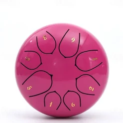 Alloy Steel Tongue Drum 6 Inch 8 Notes Hand Drums with Bag Sticks Music Book, Sound Healing Instruments for Musical Education Entertainment Meditation Yoga Zen Gifts