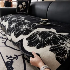All-Season Chenille Couch Cover - Soft and Durable Fabric for Year-Round Comfort - Elegant Design Enhances Any Living Space - Protects Your Sofa from Spills, Stains, and Scratches - Easy to Fit, Remov