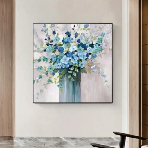 Almond Blossom Handmade Hand Painted Oil Painting Wall Art Abstract Violet Flowers Paintings Home Decoration Decor Rolled Canvas No Frame Unstretched