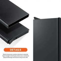 Aluminum Card Holder ID RFID Credit Card Holder Automatic Pop-up Bank Card Box Smart Quick Release Women Wallet Mini Car Package