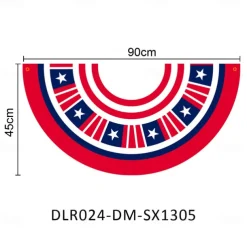 American 4th of July Bunting Flag 3 x1.5 Ft Non-Pleated Fan Flag Banner Eagle Polyester Flag for Holiday Outdoor Hanging Decor Patriotic Memorial Day