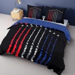 American US Airplanes Duvet Cover Set Independence Day Stylish and Thematic Bedding Set Featuring Iconic Aircraft Designs Soft and Durable Perfect for Aviation Enthusiasts Bedroom Decor