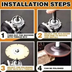 Angle Grinder Bit Extension Shaft 80mm M10 Durable Connecting Rod for Polishing Pad Grinding Connection Adapter Power Tool