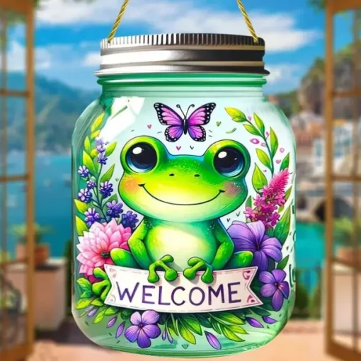 Animal Style 2D Acrylic Decorative Plaque - Acrylic Sign Decoration - Stained Glass Window Hanging Pendant Sun Catcher - Green Forest Landscape Decor - Perfect Tropical Home Decoration