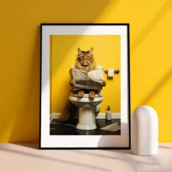 Animal Wall Art Canvas Funny Series Prints and Posters Pictures Decorative Fabric Painting For Living Room Bathroom Toilet Pictures No Frame