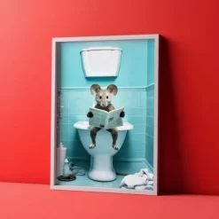 Animal Wall Art Canvas Funny Series Prints and Posters Pictures Decorative Fabric Painting For Living Room Bathroom Toilet Pictures No Frame