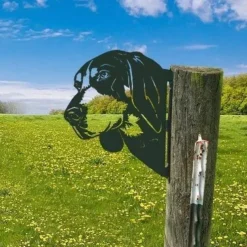 Animals Metal Garden Art Decor, Funny Peeping Cow Metal Wall Sculptures Weatherproof Wrought Iron Art Cow Sign Outdoor Garden Farmhouse Decor Cow Wall Decor