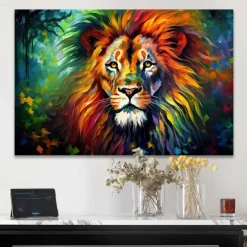 Animals Wall Art Canvas Majestic Lion Prints and Posters Pictures Decorative Fabric Painting For Living Room Pictures No Frame