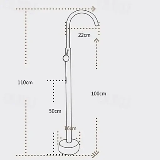 Antique Brass Bathtub Faucet Freestanding, 360 Swivel Spout Floor Mount Bath Tub Shower Filler Mixer Taps, Vintage Free Standing Clawfoot Tub with Hot and Cold Water Hose
