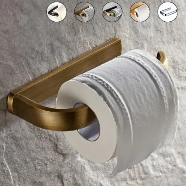 Antique Brass Toilet Roll Paper Holders,Towel Ring Hangers Bath Collection Set Wall Modern Mount