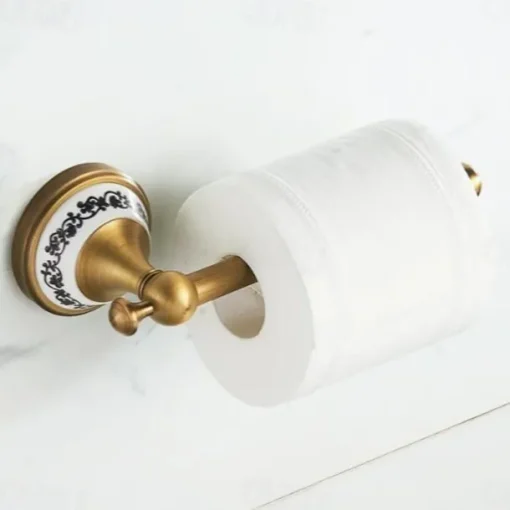Antique Bronze Bathroom Hardware Set, Brass Adjustable Towel Rack, Toilet Roll Paper Holder, Hand Towel Holder, Hook, Bathroom Accessories Set Wall Mounted
