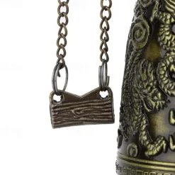 Antique Bronze Dragon Bell - Majestic Feng Shui Decor - Hand-Crafted Metal Ornament for Collectors & Home Aesthetics