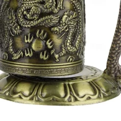 Antique Bronze Dragon Bell - Majestic Feng Shui Decor - Hand-Crafted Metal Ornament for Collectors & Home Aesthetics