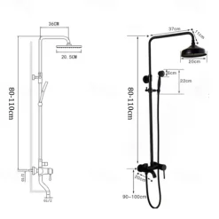 Antique Shower System Faucet Combo Set, 8