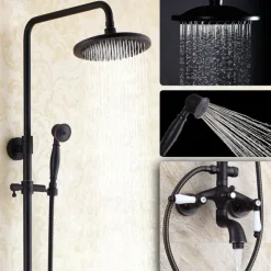 Antique Shower System Faucet Combo Set, 8