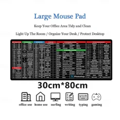 Anti-Slip Keyboard Pad, Quick Key Super Large Keyboard Anti Slip Pads, Keyboard Anti Slip Pads, Shortcuts Mouse Pad Large Water-Proof with Office Software Shortcuts Pattern