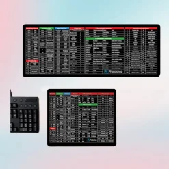 Anti-Slip Keyboard Pad, Quick Key Super Large Keyboard Anti Slip Pads, Keyboard Anti Slip Pads, Shortcuts Mouse Pad Large Water-Proof with Office Software Shortcuts Pattern