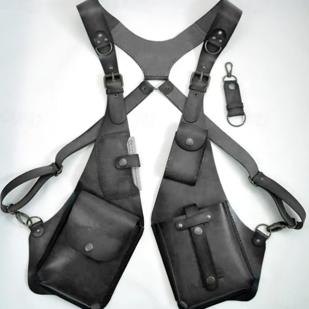 Anti-theft Harness Hidden Underarm Strap Wallet Holster Bag Faux Leather Double Shoulder Armpit Pocket Outdoors Sport Vest Accessories