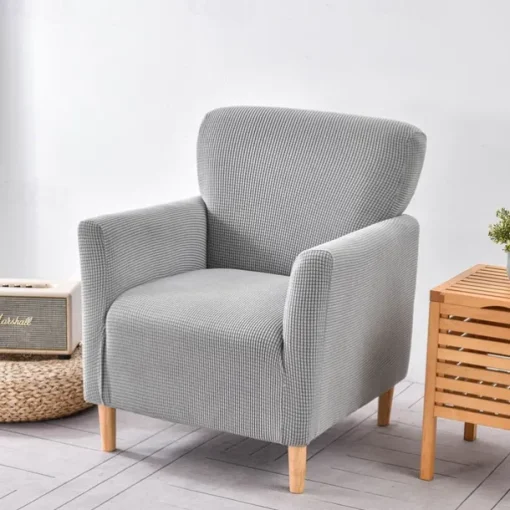 Armchair Cover Slipcover T-shaped Jacquard Corn Fleece Tub Chair for Living Room Bedroom Office Elastic Single Sofa Covers Home Bar Counter