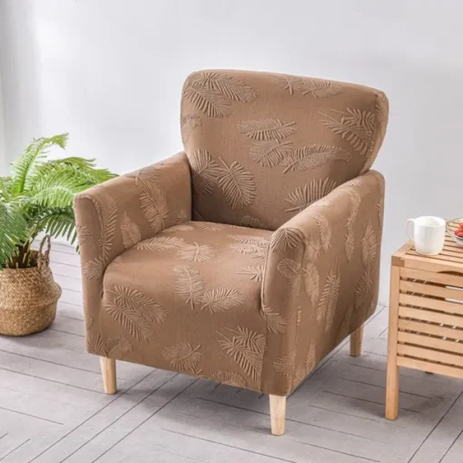 Armchair Cover Tub Chair Slipcover T-shaped Jacquard for Living Room Bedroom Office Elastic Single Sofa Covers Home Bar Counter
