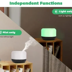 Aromatherapy Essential Oil Home Diffuser with Remote Control, 300ML Large Room Cool Mist Air Humidifier, 8 Hours Quiet Operation, Timer, 7 Colors LED Night Night, Suitable Home, Yoga
