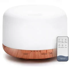 Aromatherapy Essential Oil Home Diffuser with Remote Control, 300ML Large Room Cool Mist Air Humidifier, 8 Hours Quiet Operation, Timer, 7 Colors LED Night Night, Suitable Home, Yoga